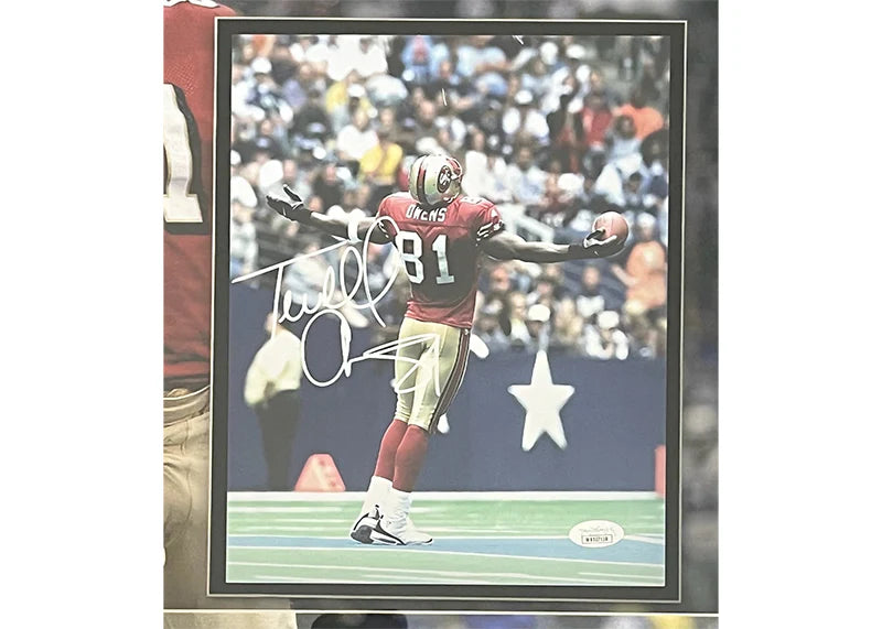 Terrell Owens Signed San Francisco 3D Light Up Framed Football 33x23 Photo (JSA)
