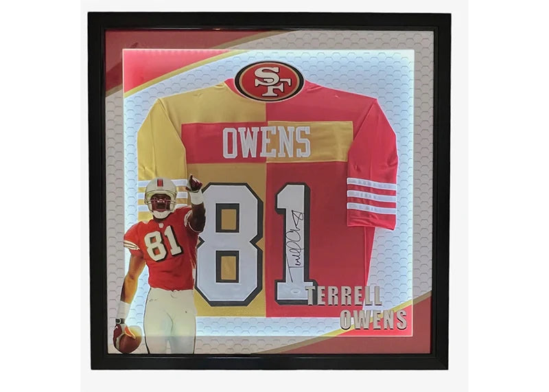 Terrell Owens Signed San Francisco 3D Light Up Framed 35x35 (JSA)