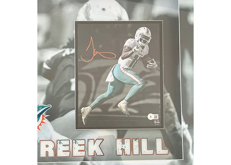 Tyreek Hill Signed Miami 3D Light Up Framed Football 33x23 Photo (Beckett)