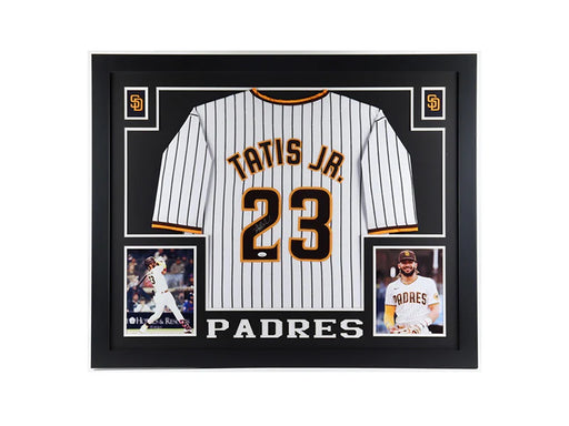 Fernando Tatis Jr Signed San Diego Framed Baseball Jersey 35x44 (JSA)