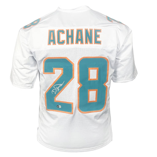De'Von Achane Signed Miami White Football Jersey (Beckett)