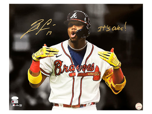 Ronald Acuna Signed It's Over! Inscription Atlanta Baseball 16x20 Photo (JSA)