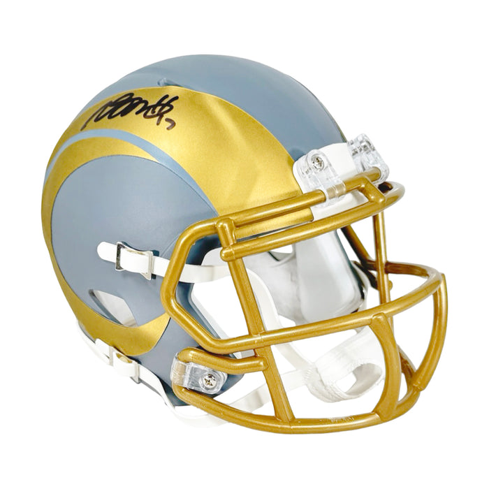 Davante Adams Signed Los Angeles Rams Slate Alternate Speed Mini Football Helmet (JSA)