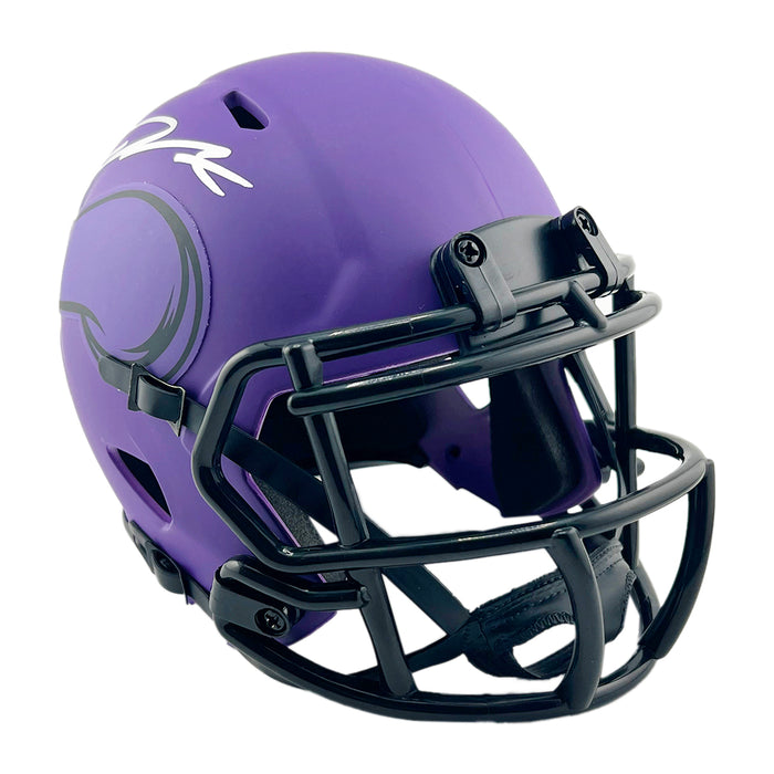 Jordan Addison Signed Minnesota Vikings Rave Mini Football Helmet (JSA)
