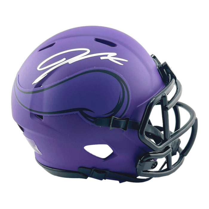 Jordan Addison Signed Minnesota Vikings Rave Mini Football Helmet (JSA)
