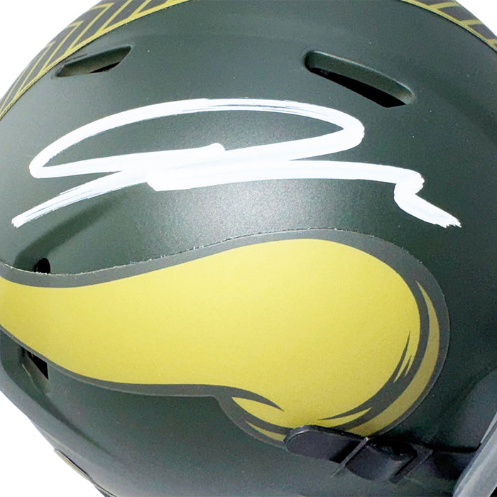 Jordan Addison Signed Minnesota Vikings Salute to Service 2025 Mini Football Helmet (JSA)