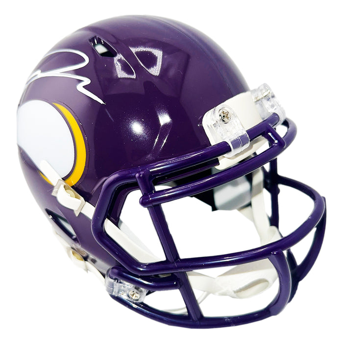 Jordan Addison Signed Minnesota Vikings Throwback 83-01 Speed Mini Football Helmet (JSA)