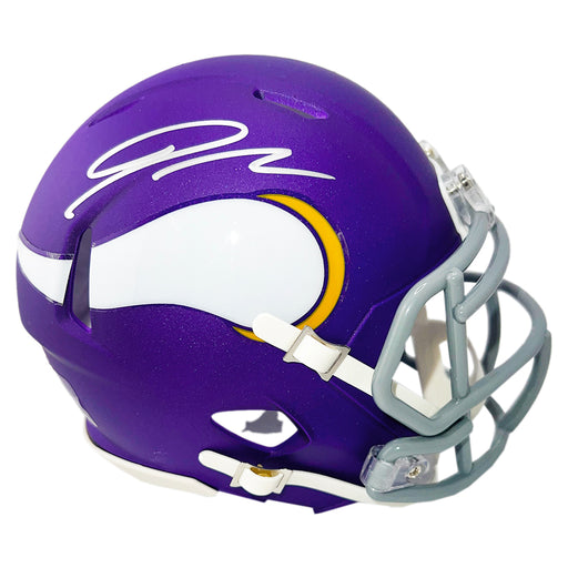 Jordan Addison Signed Minnesota Vikings Tribute Speed Mini Football Helmet (JSA)