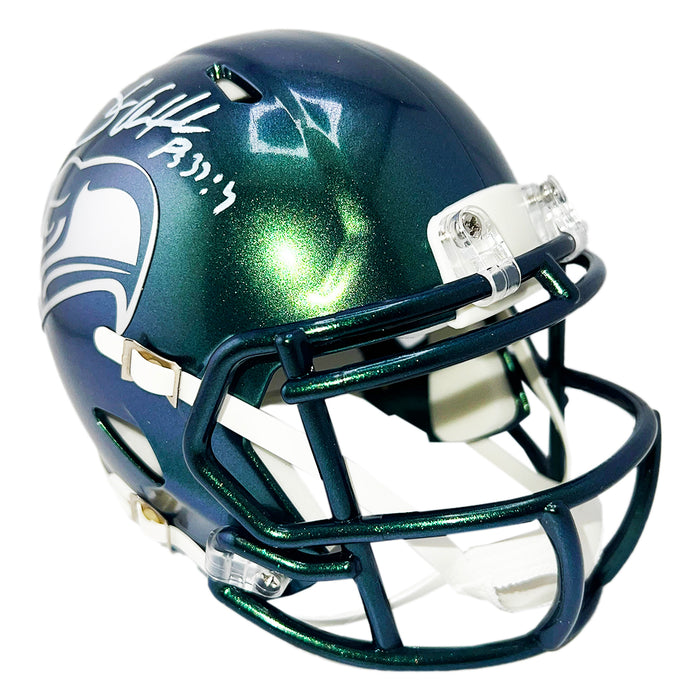 Shaun Alexander Signed Psalm Inscription Seattle Seahawks Speed Rivalries Mini Football Helmet (Beckett)