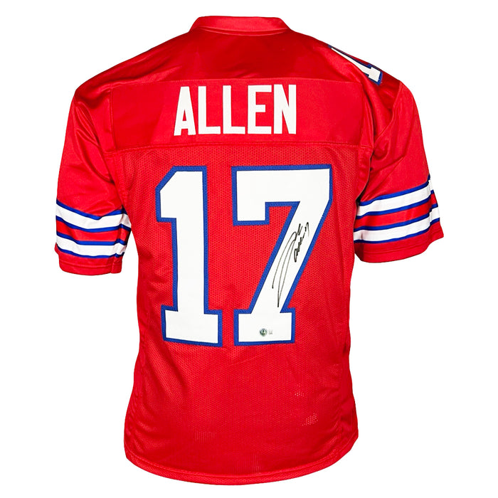 Josh Allen Signed Buffalo Red Football Jersey (Beckett)