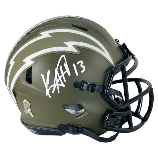 Keenan Allen Signed Los Angeles Chargers Salute to Service Speed Mini Football Helmet (Beckett)
