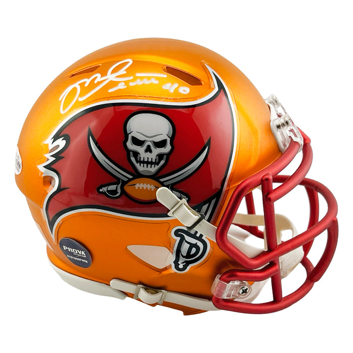buccaneers mini football helmet Mike Alstott Signed Tampa Bay Buccaneers Blaze Mini Football Helmet (Beckett)