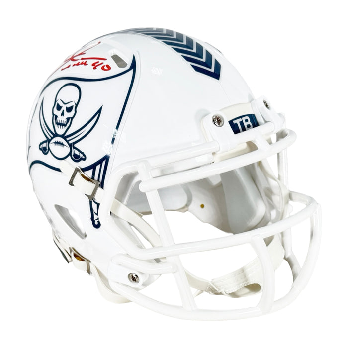 Mike Alstott Signed Tampa Bay Buccaneers Salute to Service 2024 Mini Football Helmet (Beckett)