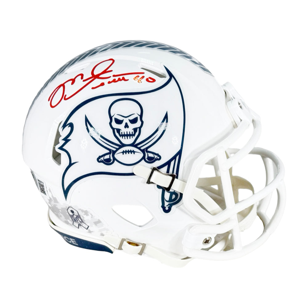 Mike Alstott Signed Tampa Bay Buccaneers Salute to Service 2024 Mini Football Helmet (Beckett)