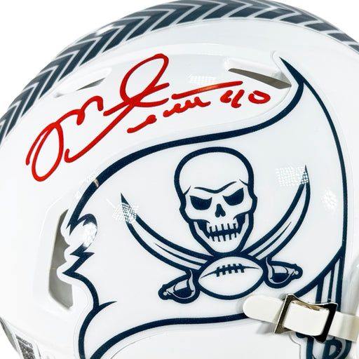 Mike Alstott Signed Tampa Bay Buccaneers Salute to Service 2024 Mini Football Helmet (Beckett)