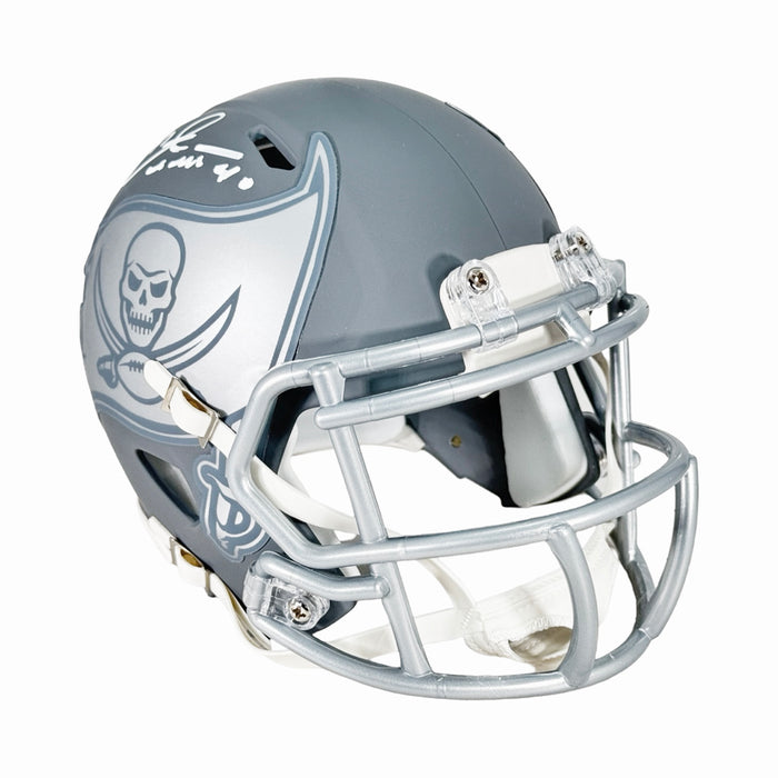 Mike Alstott Signed Tampa Bay Buccaneers Slate Alternate Speed Mini Football Helmet (Beckett)
