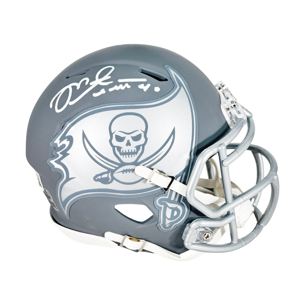 Mike Alstott Signed Tampa Bay Buccaneers Slate Alternate Speed Mini Football Helmet (Beckett)