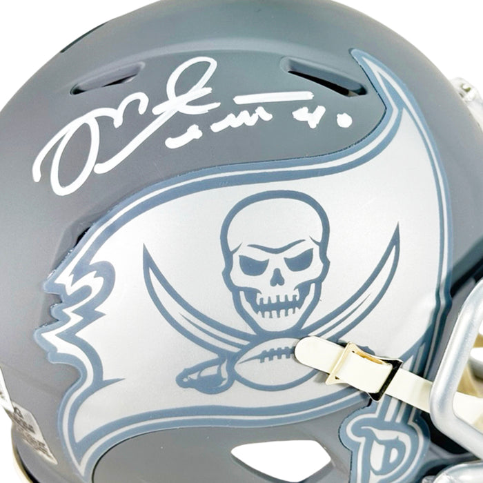 Mike Alstott Signed Tampa Bay Buccaneers Slate Alternate Speed Mini Football Helmet (Beckett)