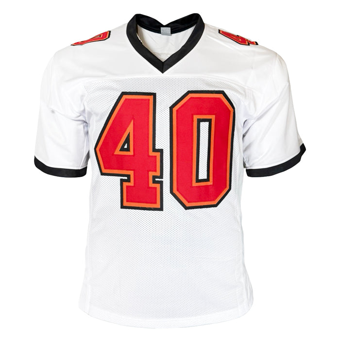 Mike Alstott Signed Tampa Bay White Football Jersey (Beckett)