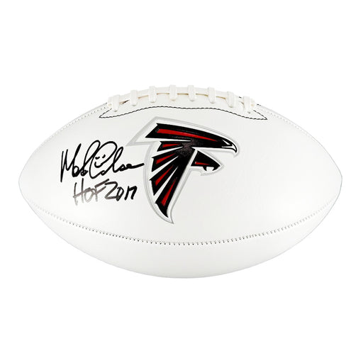 Morten Andersen Signed HOF 2017 Inscription Atlanta Falcons Official NFL Team Logo Football (JSA)