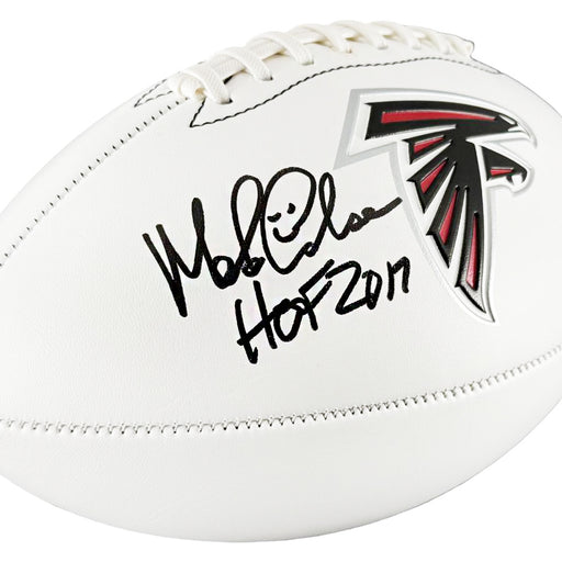 Morten Andersen Signed HOF 2017 Inscription Atlanta Falcons Official NFL Team Logo Football (JSA)