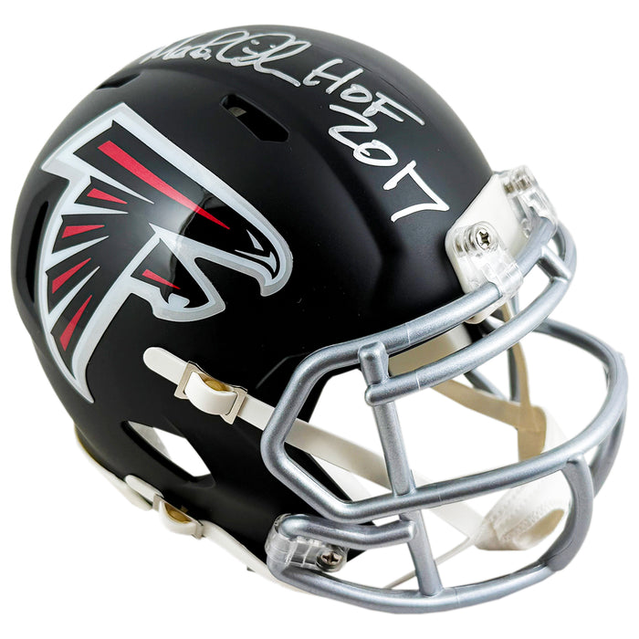 Morten Andersen Signed HOF 2017 Inscription Atlanta Falcons Speed Mini Football Helmet (JSA)