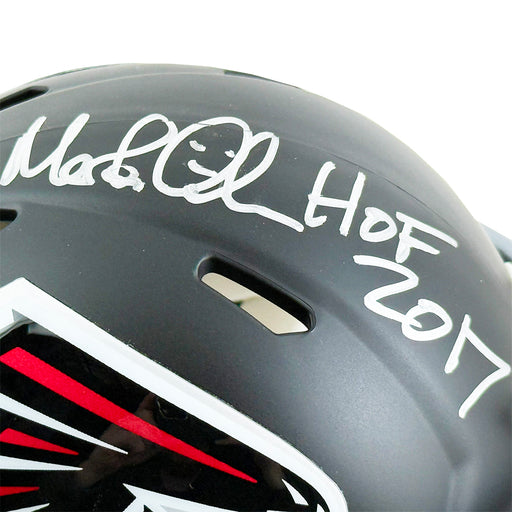 Morten Andersen Signed HOF 2017 Inscription Atlanta Falcons Speed Mini Football Helmet (JSA)
