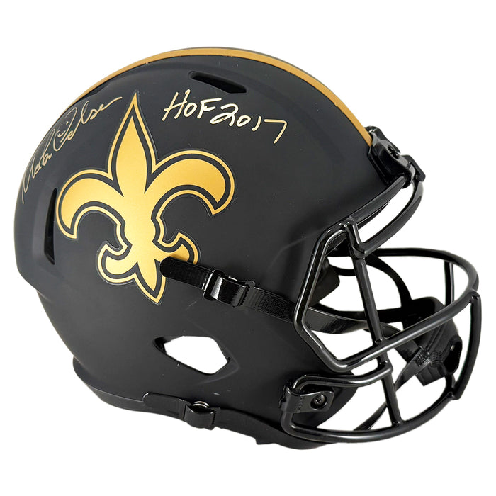 Morten Andersen Signed HOF 2017 Inscription New Orleans Saints Eclipse Full-Size Replica Football Helmet (JSA)