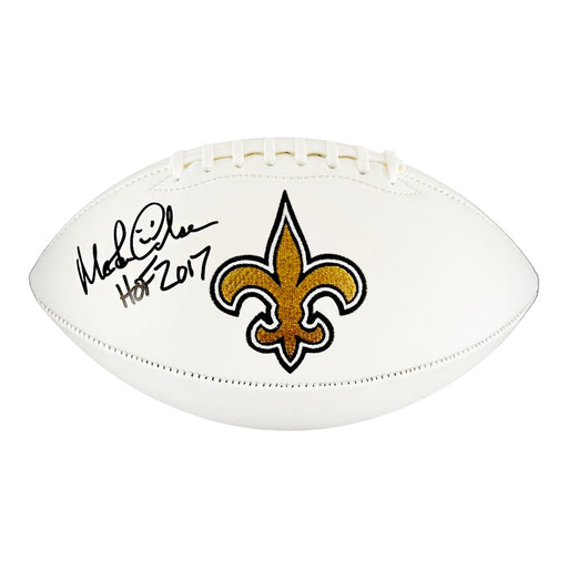 Morten Andersen Signed HOF 2017 Inscription New Orleans Saints Official NFL Team Logo Football (JSA)