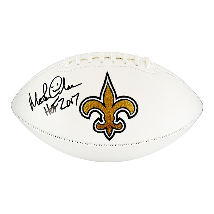 Morten Andersen Signed HOF 2017 Inscription New Orleans Saints Official NFL Team Logo Football (JSA)