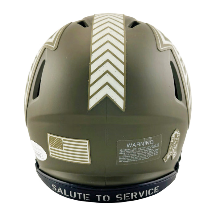 Jamal Anderson Signed Atlanta Falcons Salute to Service Mini Football Helmet (JSA)