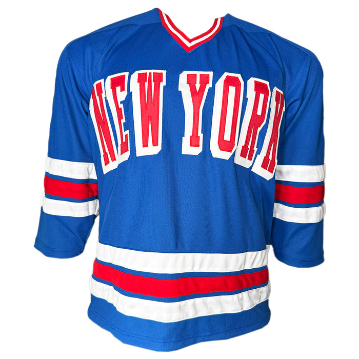 Glenn Anderson Signed 94 Cup - HOF 2008 Inscription New York Blue Hockey Jersey (JSA)