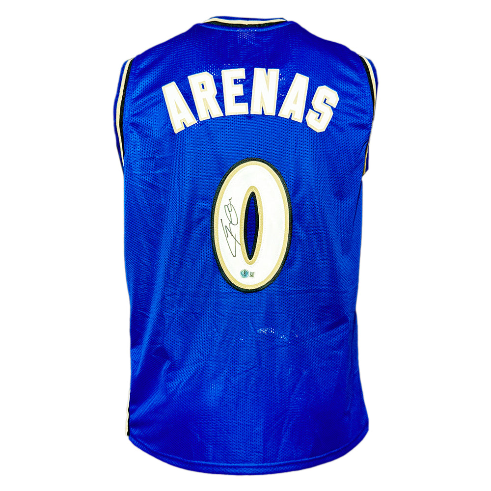 Gilbert Arenas Signed Washington Blue Basketball Jersey (Beckett)
