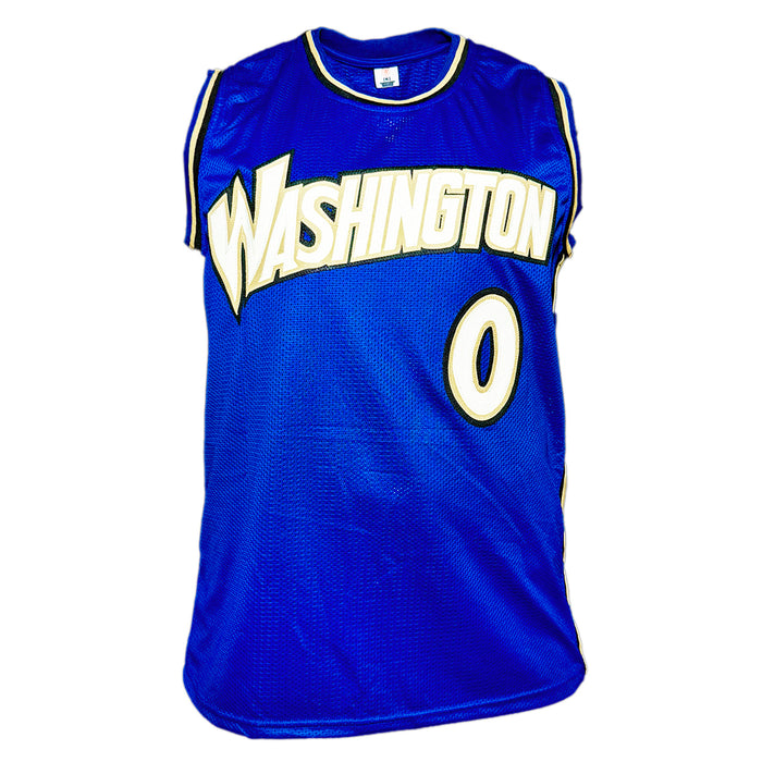 Gilbert Arenas Signed Washington Blue Basketball Jersey (Beckett)