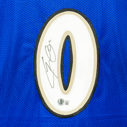 Gilbert Arenas Signed Washington Blue Basketball Jersey (Beckett)