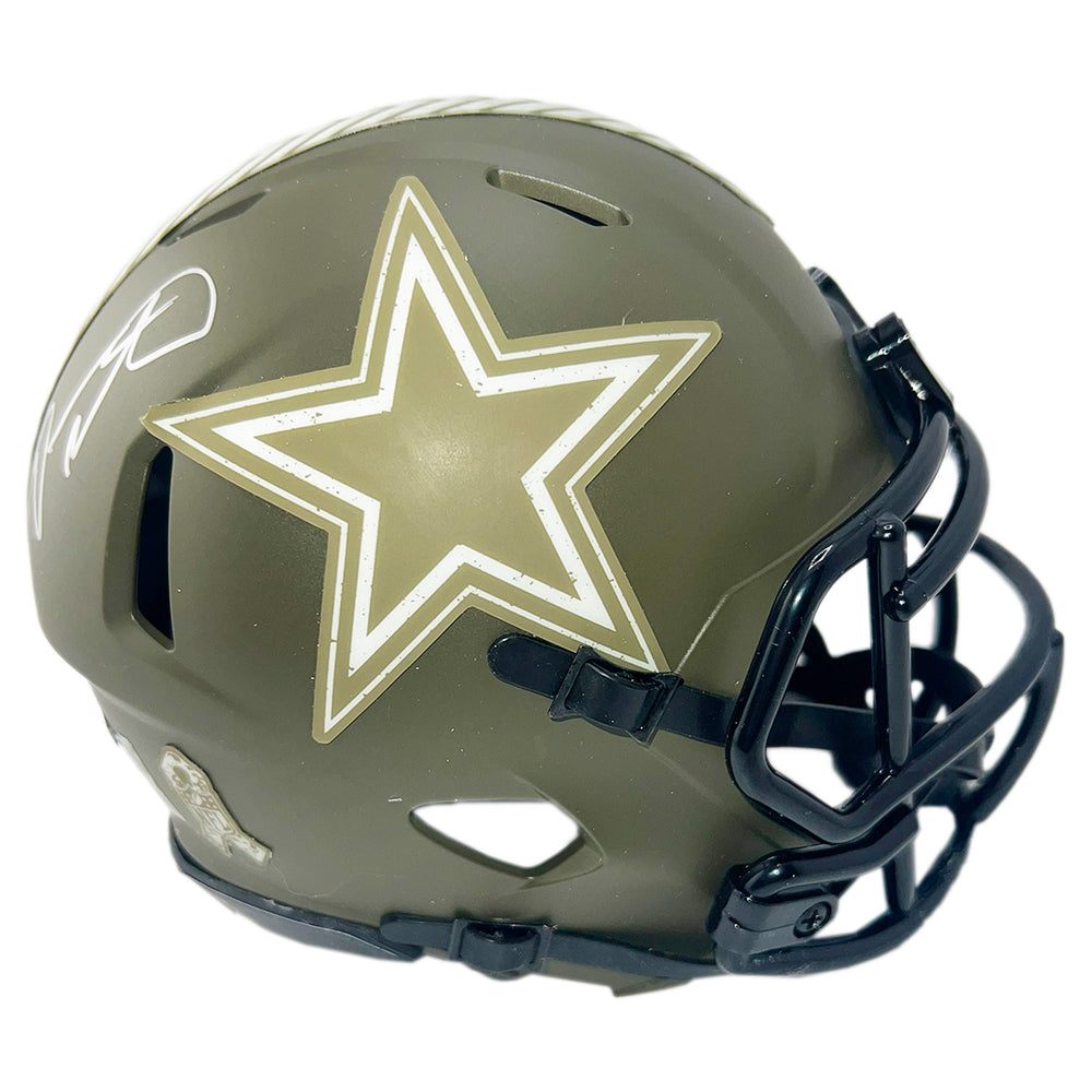 Dorance Armstrong Signed Dallas Cowboys Salute to Service Speed Mini Football Helmet (JSA)