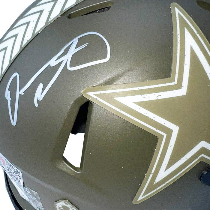 Dorance Armstrong Signed Dallas Cowboys Salute to Service Speed Mini Football Helmet (JSA)