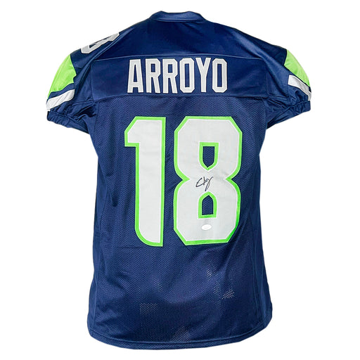 Elijah Arroyo Signed Seattle Blue Game Style Football Jersey (JSA)