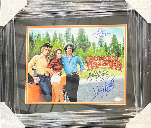 Bach, Schneider, and Wopat of Dukes of Hazzard Signed Framed 11x14 Photo (JSA)
