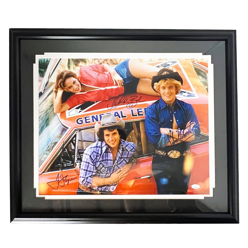 Dukes of Hazzard Signed Pose 2 16x20 Framed Photo (JSA)