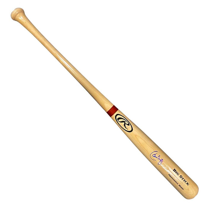 Carlos Baerga Signed Rawlings Pro Blonde Red Ring Baseball Bat (JSA) - RSA