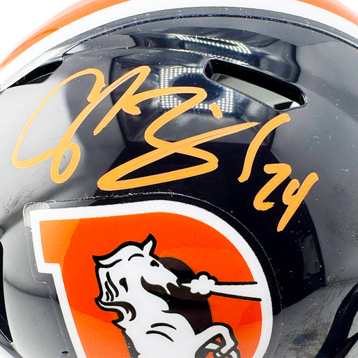 Champ Bailey Signed Denver Broncos Color Rush Speed Mini Football Helmet (Beckett)