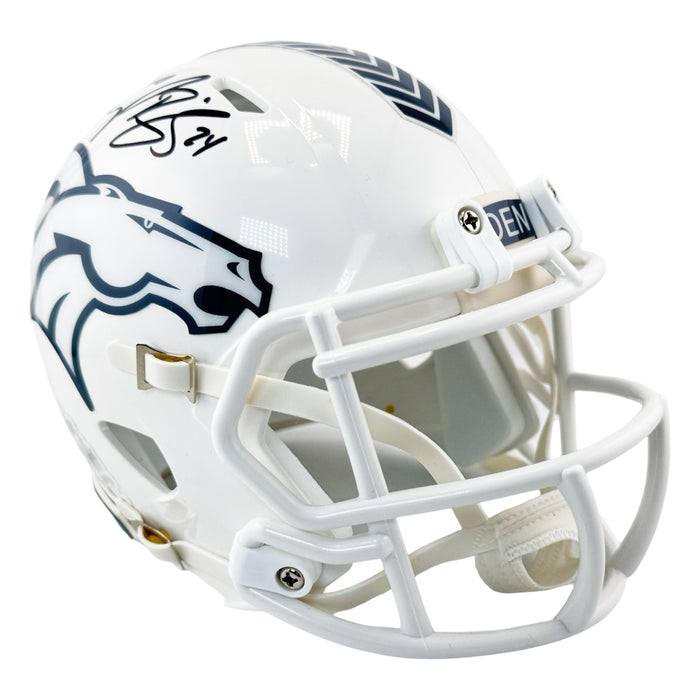 Champ Bailey Signed Denver Broncos Salute to Service 2024 Mini Football Helmet (Beckett)