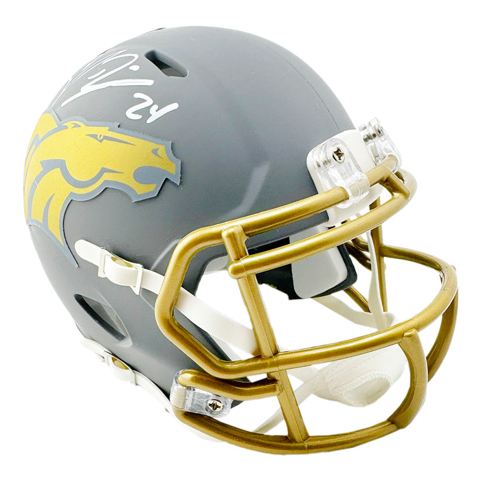 Champ Bailey Signed Denver Broncos Slate Alternate Speed Mini Football Helmet (Beckett)