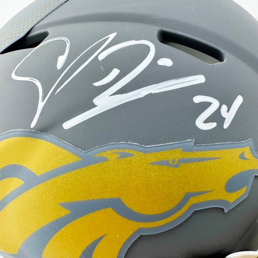 Champ Bailey Signed Denver Broncos Slate Alternate Speed Mini Football Helmet (Beckett)