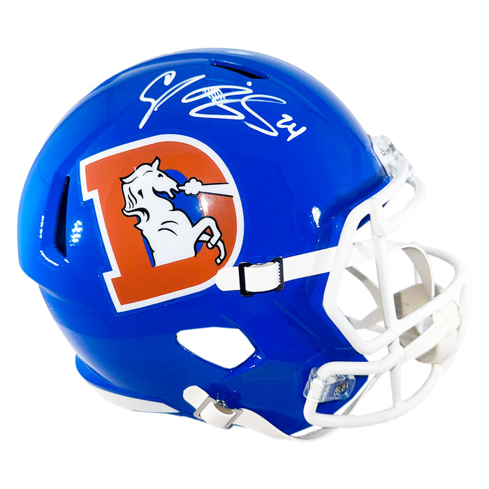 Champ Bailey Signed Denver Broncos Throwback 75-96 Speed Full-Size Replica Football Helmet (Beckett)