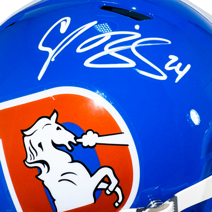 Champ Bailey Signed Denver Broncos Throwback 75-96 Speed Full-Size Replica Football Helmet (Beckett)