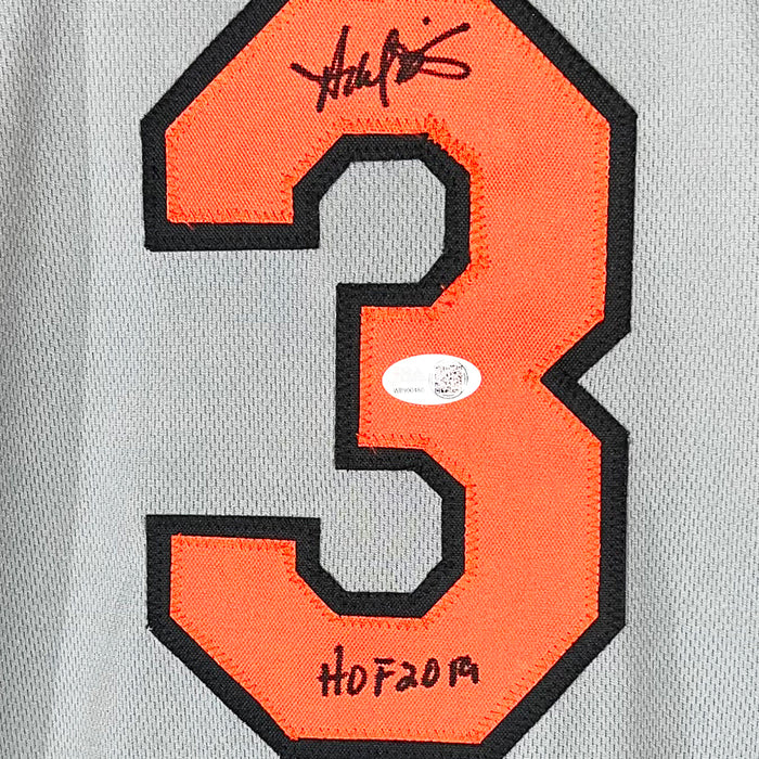 Harold Baines Signed HOF 2019 Inscription Baltimore Grey Baseball Jersey (JSA)