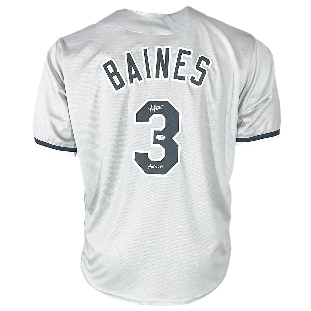 Harold Baines Signed HOF 2019 Inscription Chicago Grey Baseball Jersey (JSA)