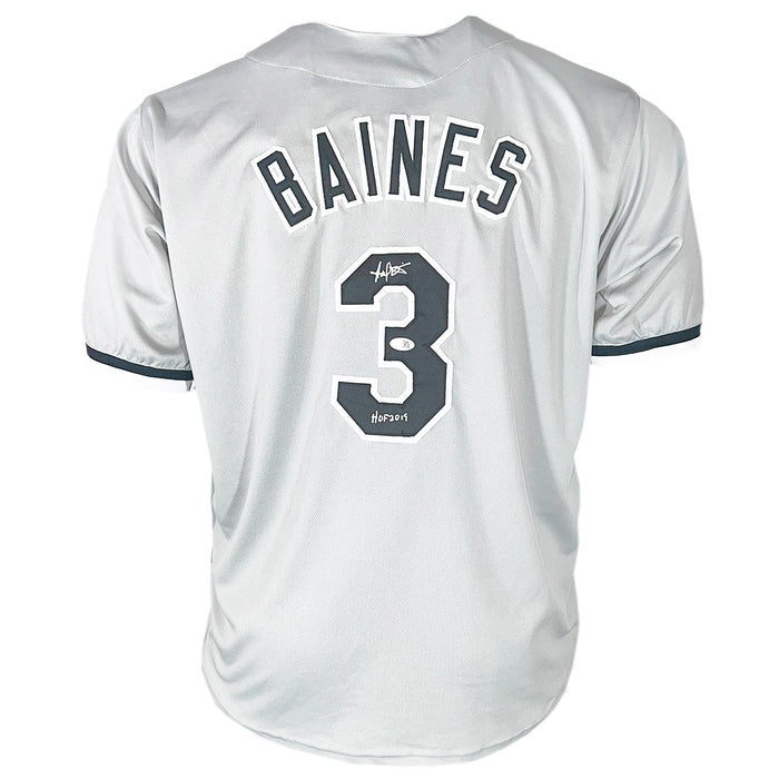 Harold Baines Signed HOF 2019 Inscription Chicago Grey Baseball Jersey (JSA)